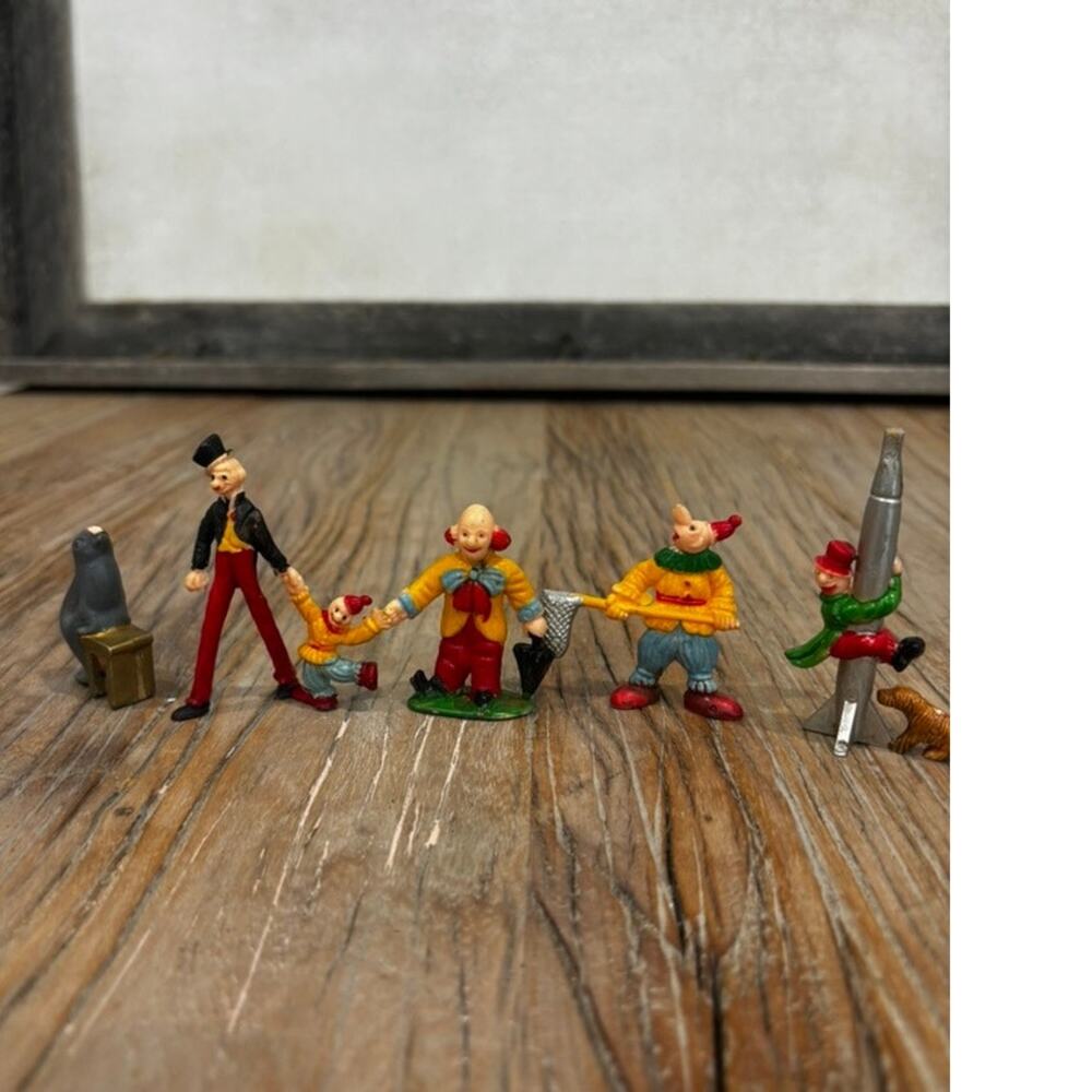 Vintage Circus Cake Toppers Decorations Clowns Animals Mini Figures Mixed Lot